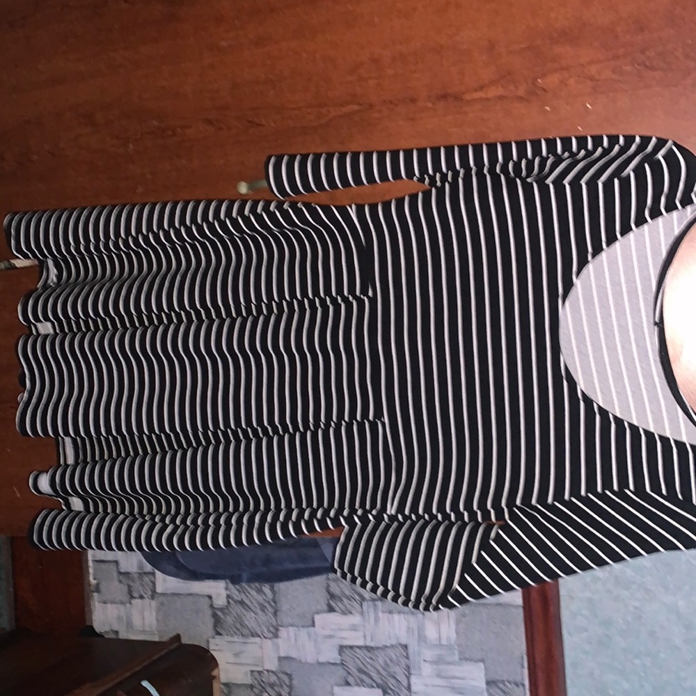 Striped Quarter Sleeve Dress